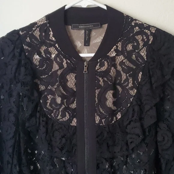 BCBGMaxAzria Lace Bomber Jacket XS - Picture 2 of 4